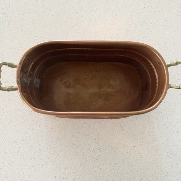 Copper Oval Planter With Handles Home Decor 7“ x 3 1/4“ x 4“ - Picture 2 of 6